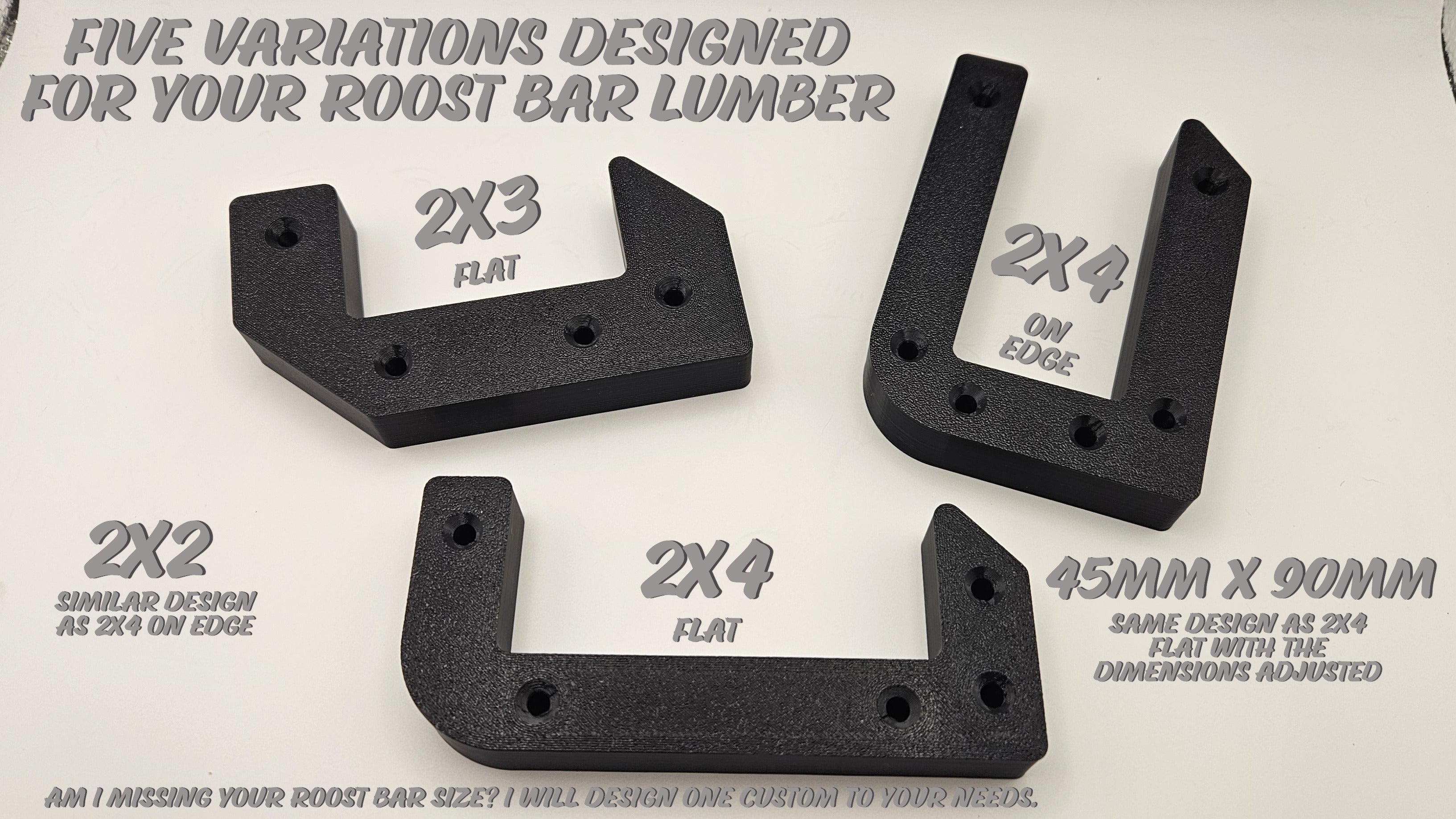Chicken Roost Bar Mount Bracket (Pair)