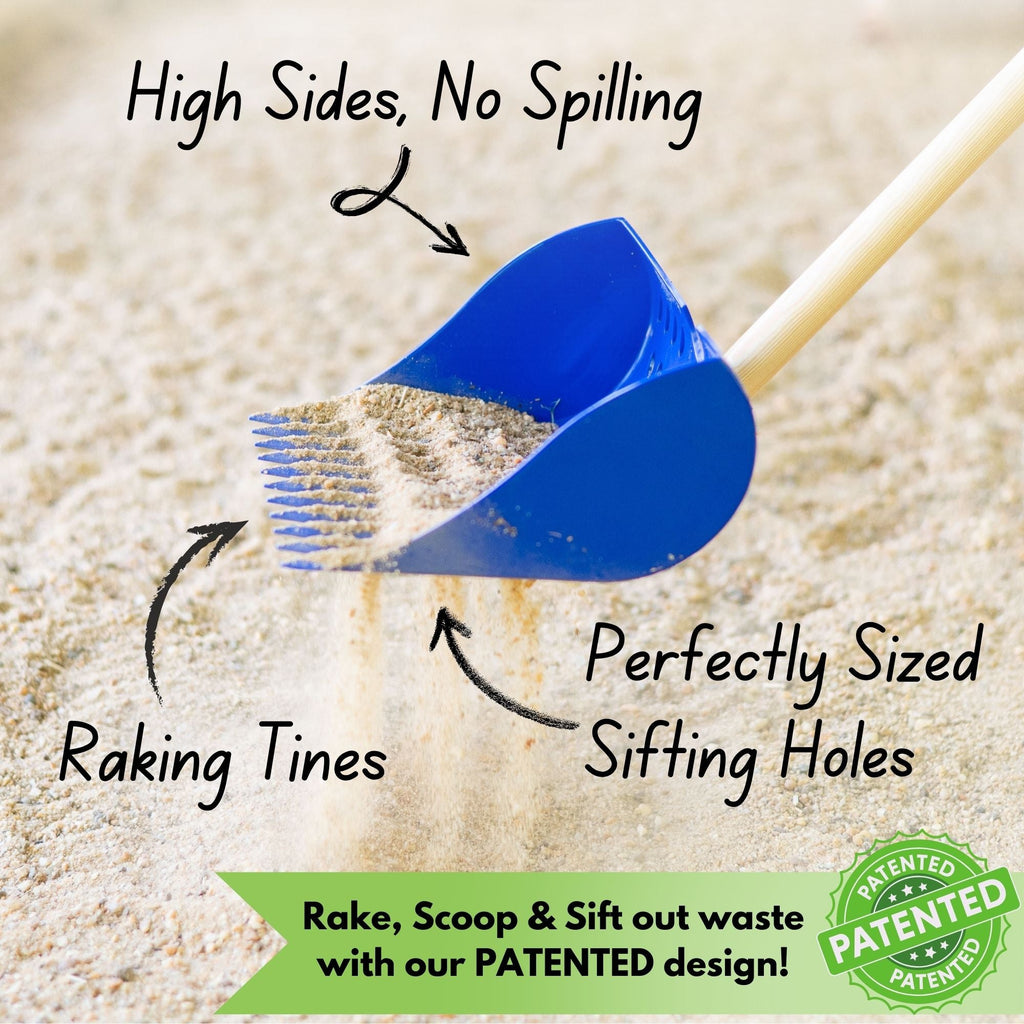 The Coop Scoop® Shelf | 2-in-1 Chicken Poop Scoop & Rake | 10" Handle Large Hand Shovel For Chicken Coop Shelves
