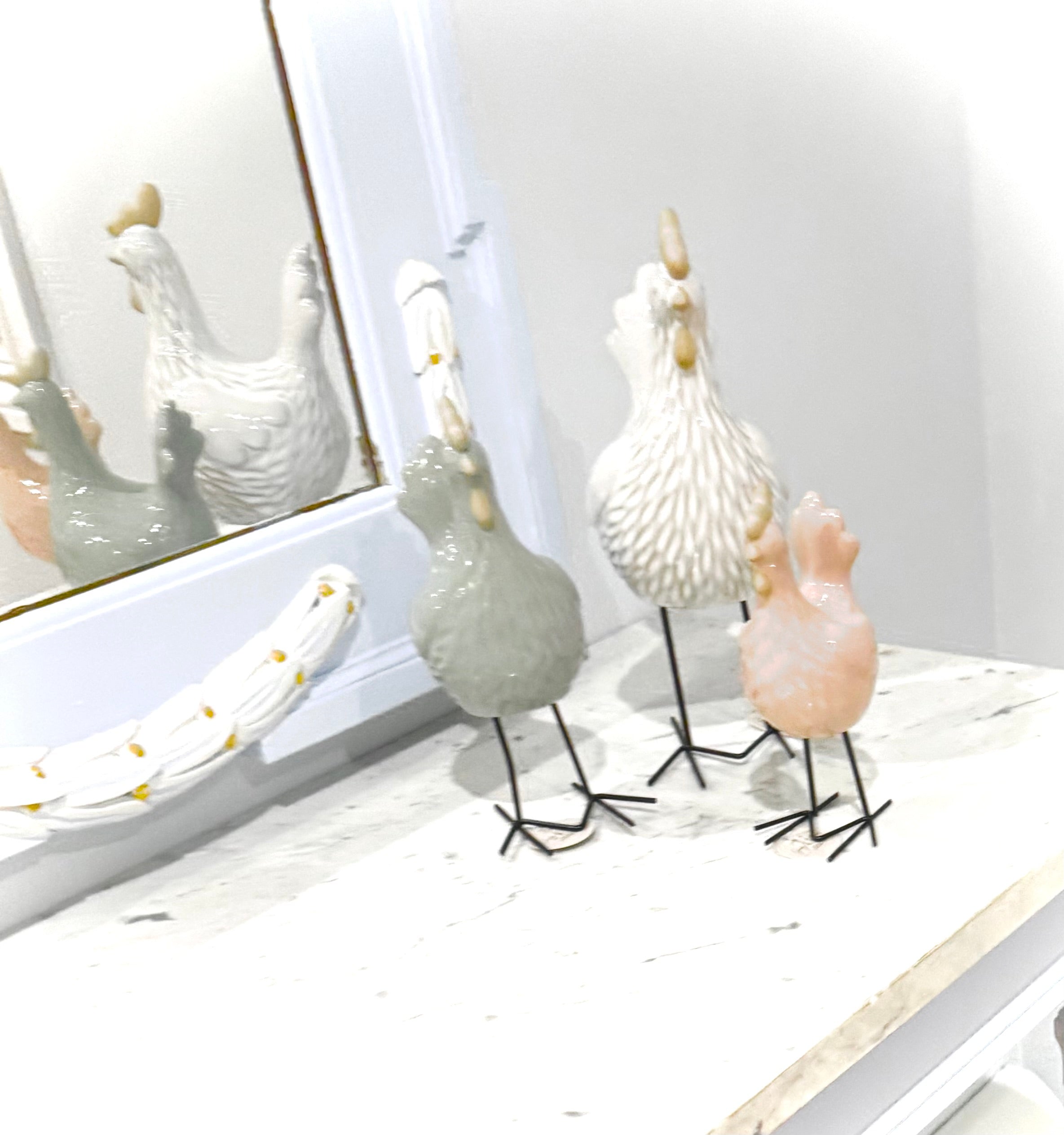 Set of 3 Charming Chickens