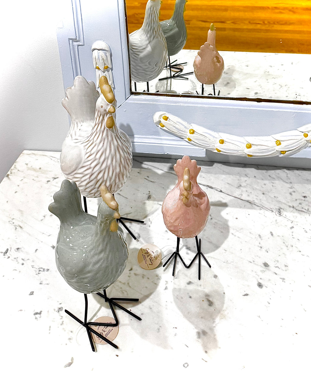 Set of 3 Charming Chickens
