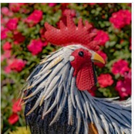 Tall Painted Iron Rooster Lawn Decoration "Brooks"