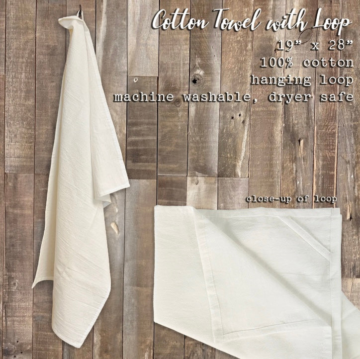 Folk Art Chickens Tea Towel with Hanging Loop