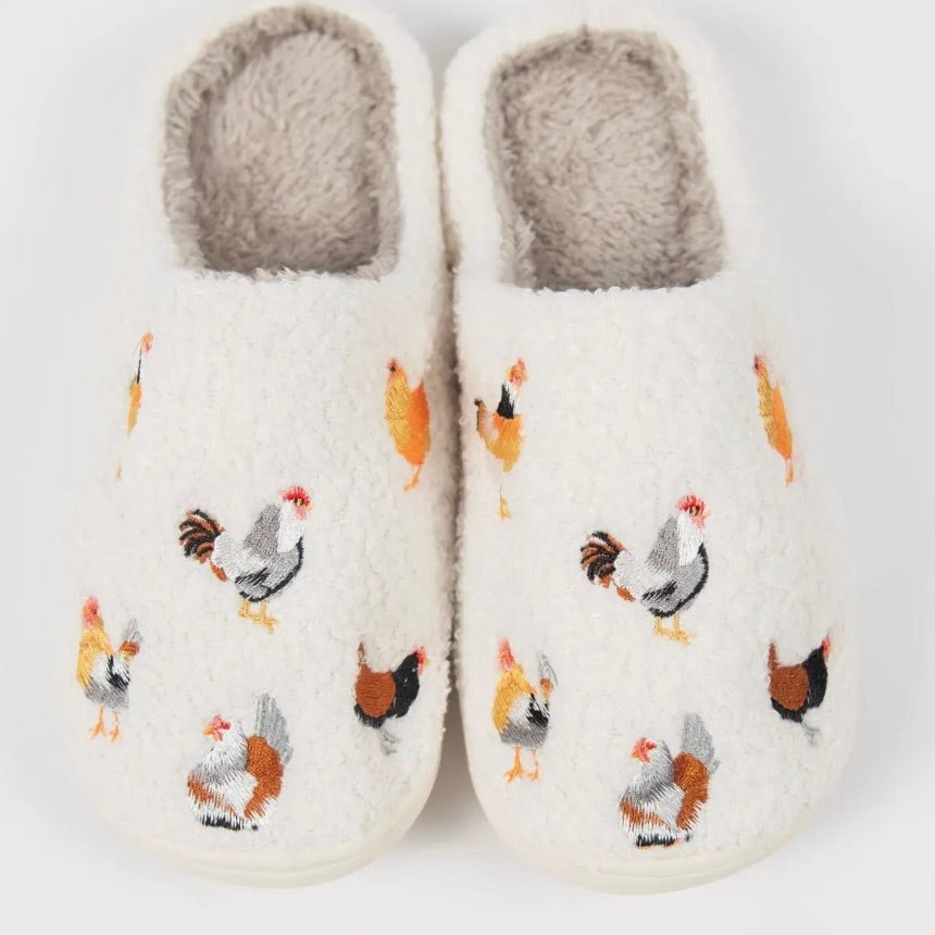 Backyard Chickens Fuzzy Slippers