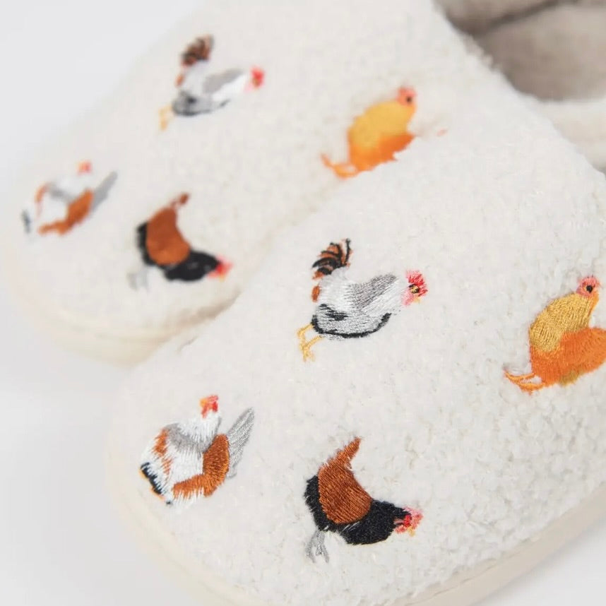 Backyard Chickens Fuzzy Slippers