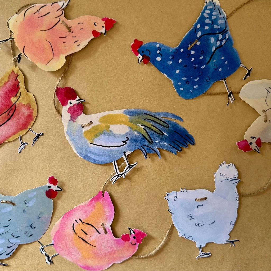 Fanciful Paper Chicken Garland