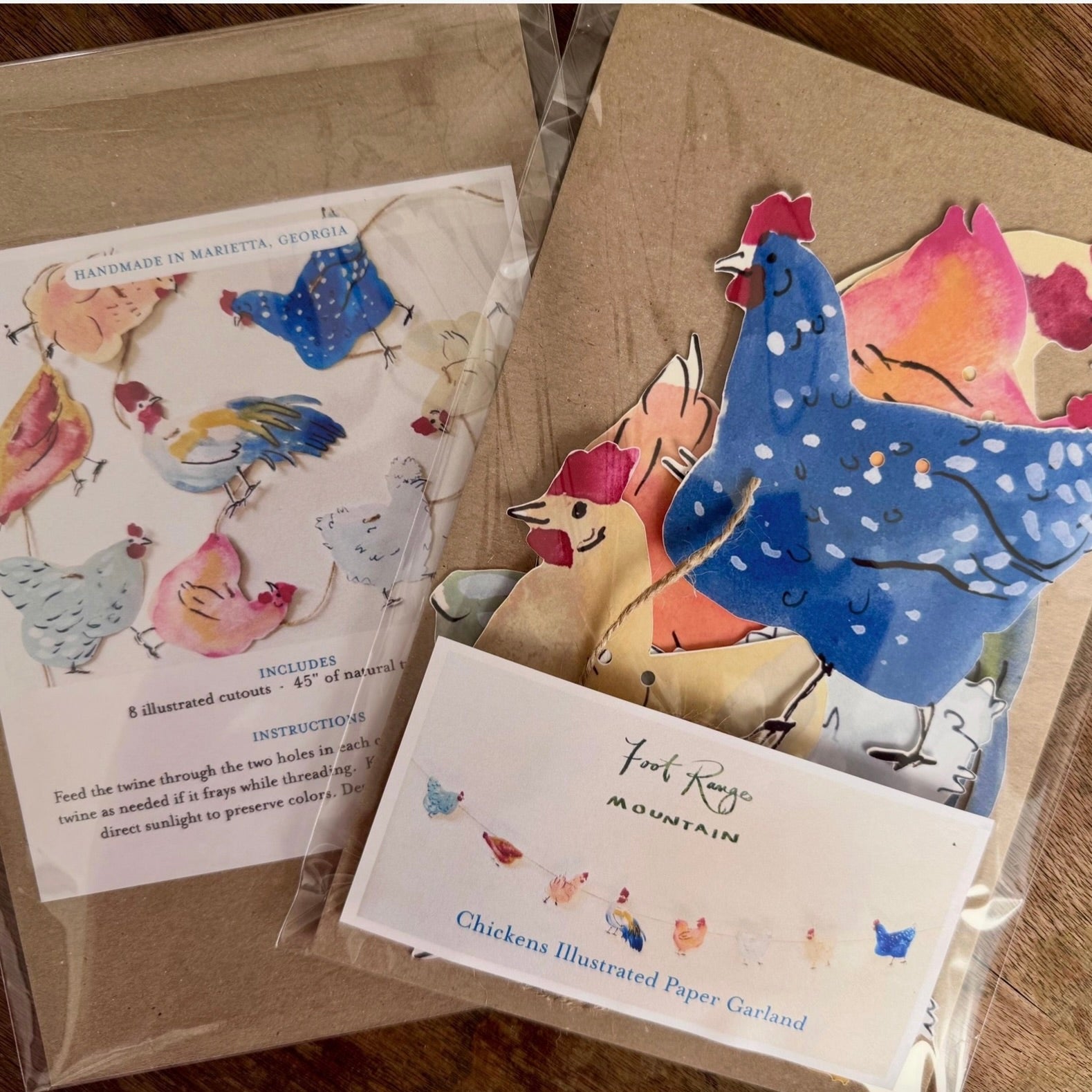 Fanciful Paper Chicken Garland
