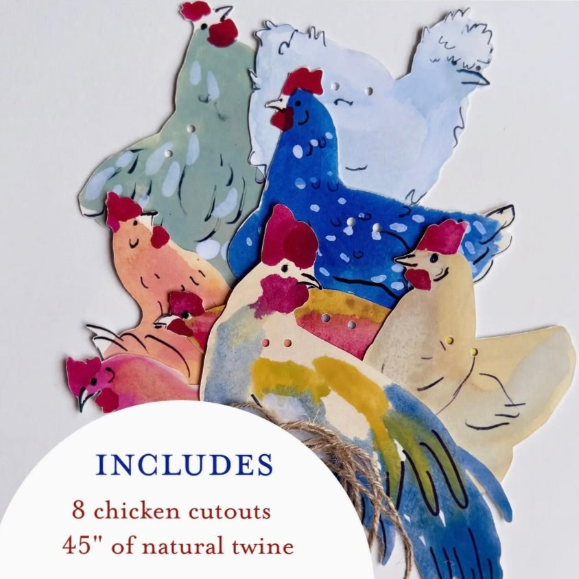 Fanciful Paper Chicken Garland