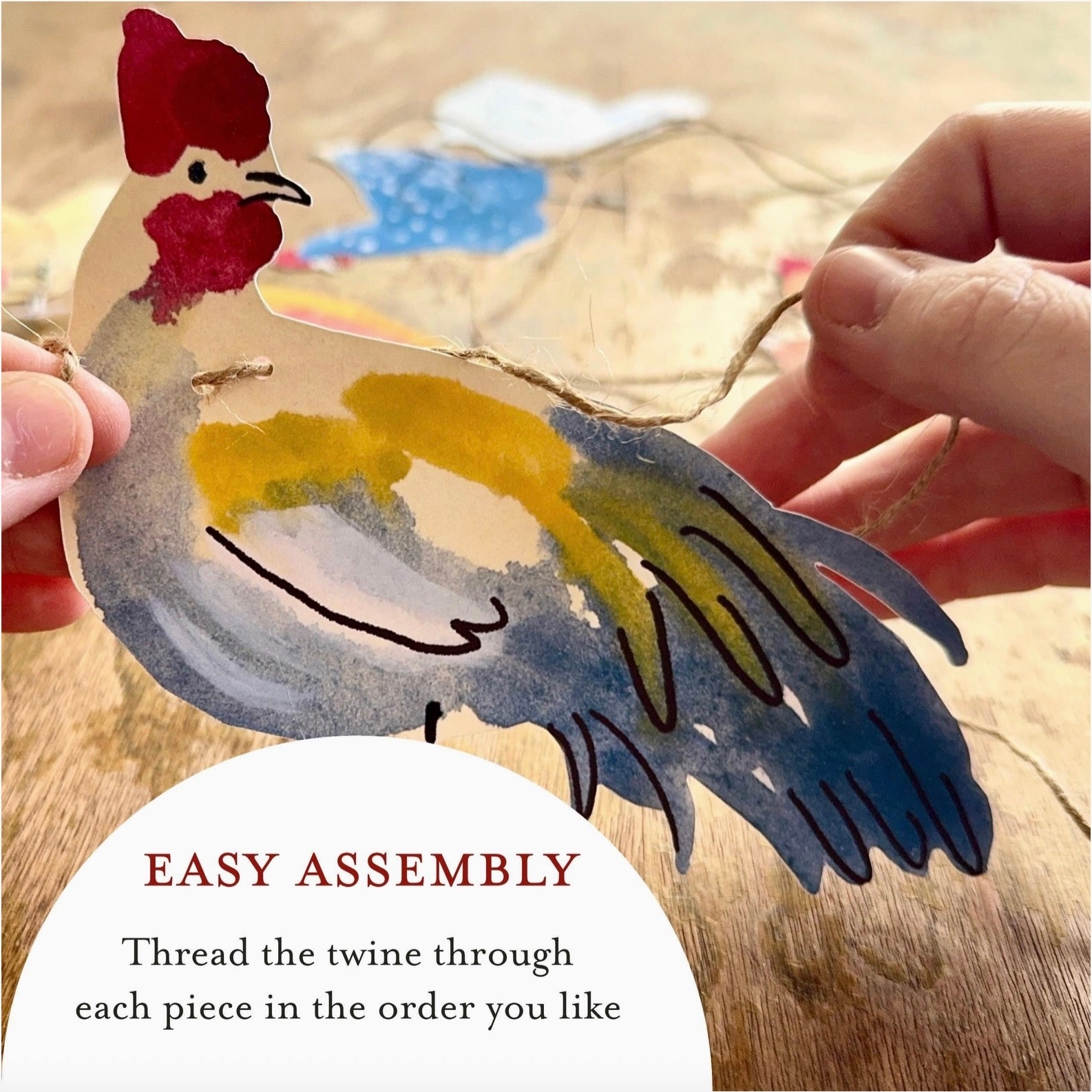 Fanciful Paper Chicken Garland