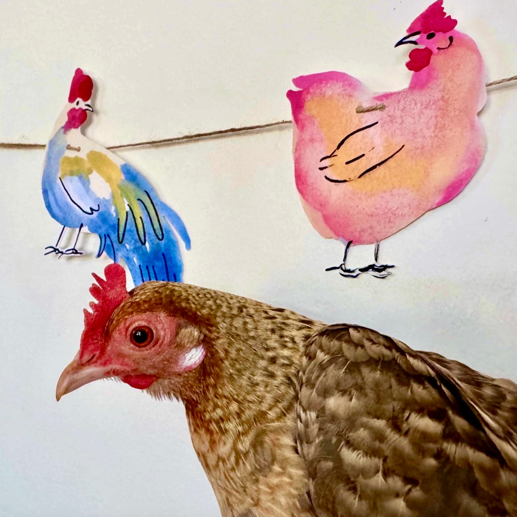 Fanciful Paper Chicken Garland